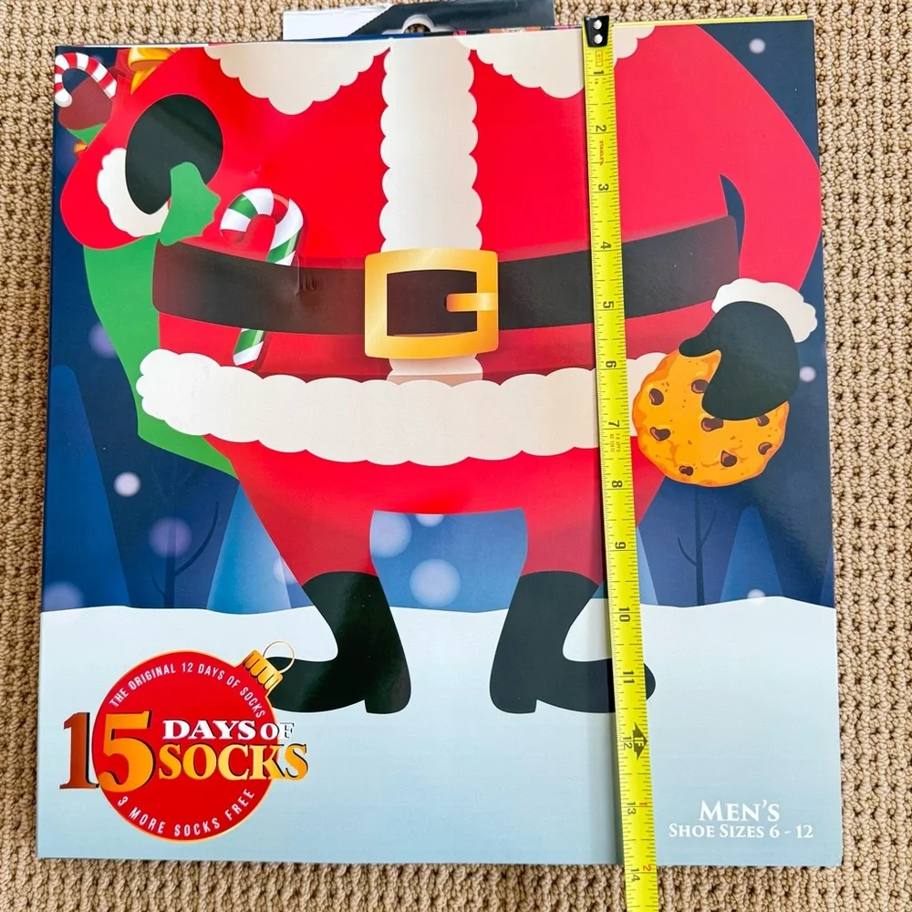 Christmas 15 Days of Socks Advent Calendar  15 Pair Mens Socks) NIB